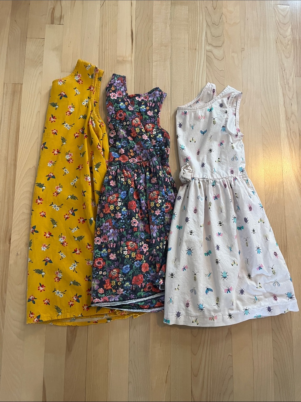 Three Sundress with Multicolor Bug and Flowers